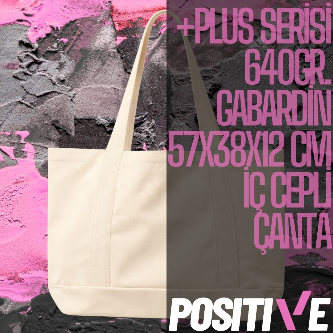 +PLUS SERİSİ 640GR. GABARDİN 57X38X12 CM İÇ CEPLİ ÇANTA