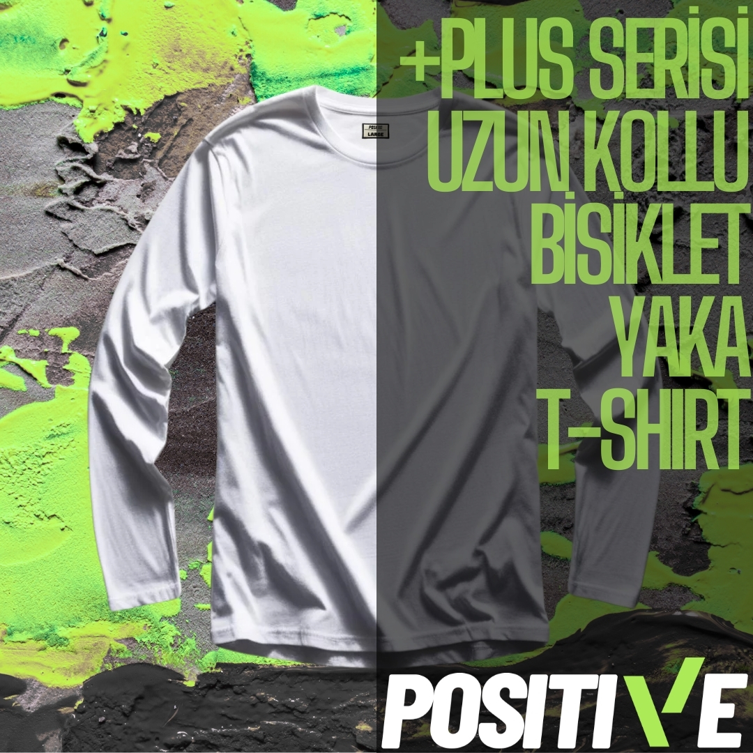 +PLUS SERİSİ UZUN KOLLU  BİSİKLET YAKA T-SHIRT