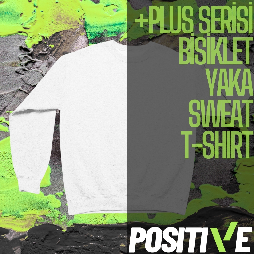 +PLUS SERİSİ BİSİKLET YAKA  SWEAT T-SHIRT