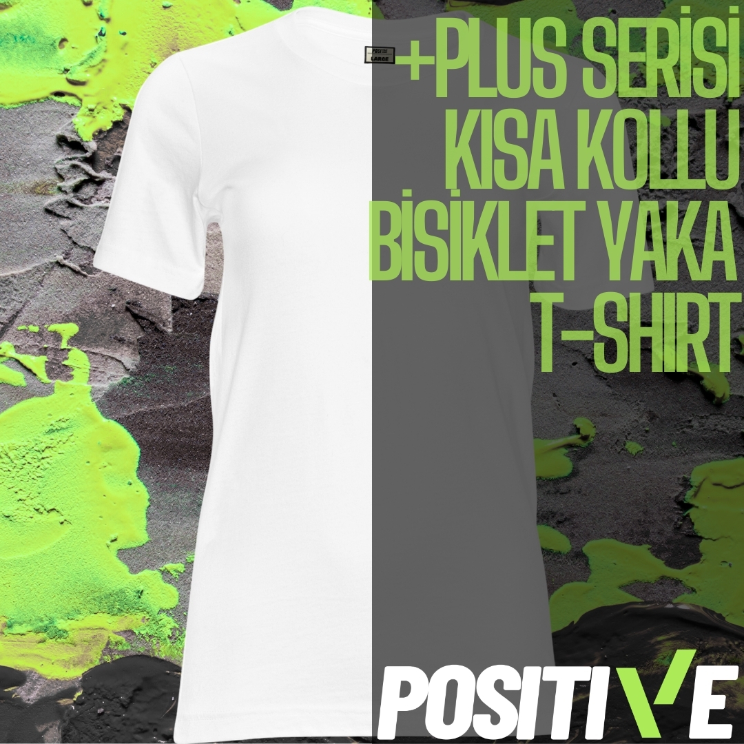 +PLUS SERİSİ KISA KOLLU BİSİKLET YAKA  T-SHIRT