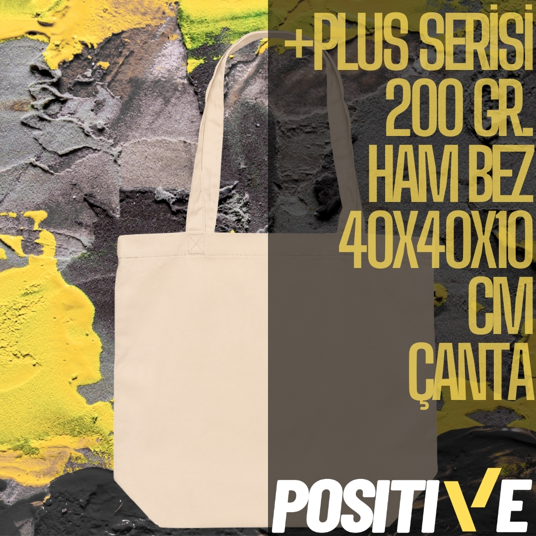 +PLUS SERİSİ 200 GR.  HAM BEZ 40x40x10 CM ÇANTA
