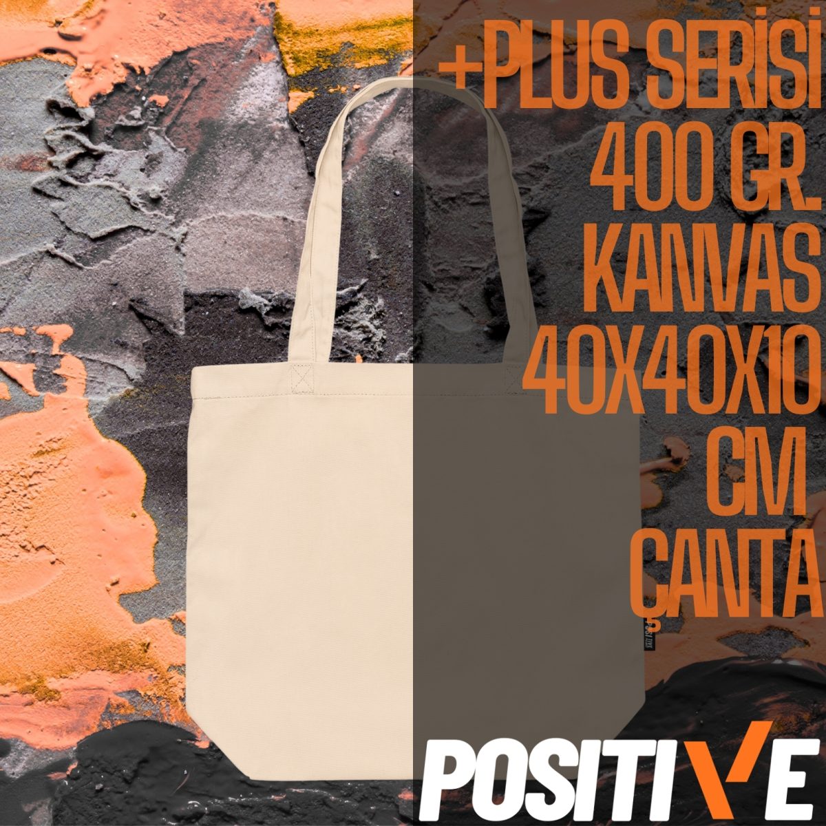 +PLUS SERİSİ 400 GR. KANVAS 40x40x10 CM  ÇANTA
