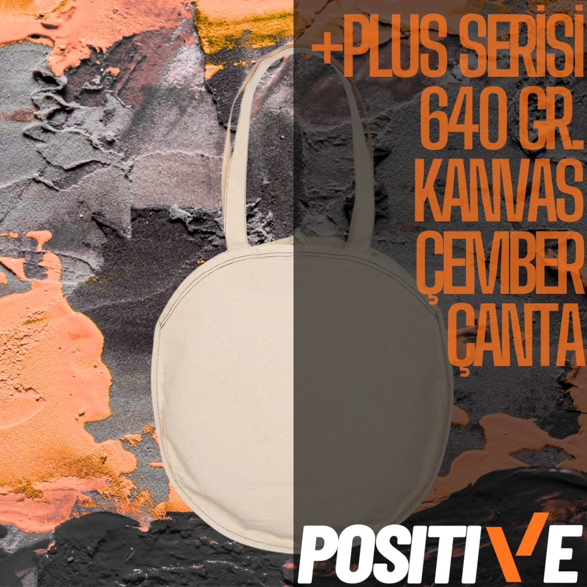+PLUS SERİSİ 640 GR. KANVAS ÇEMBER ÇANTA