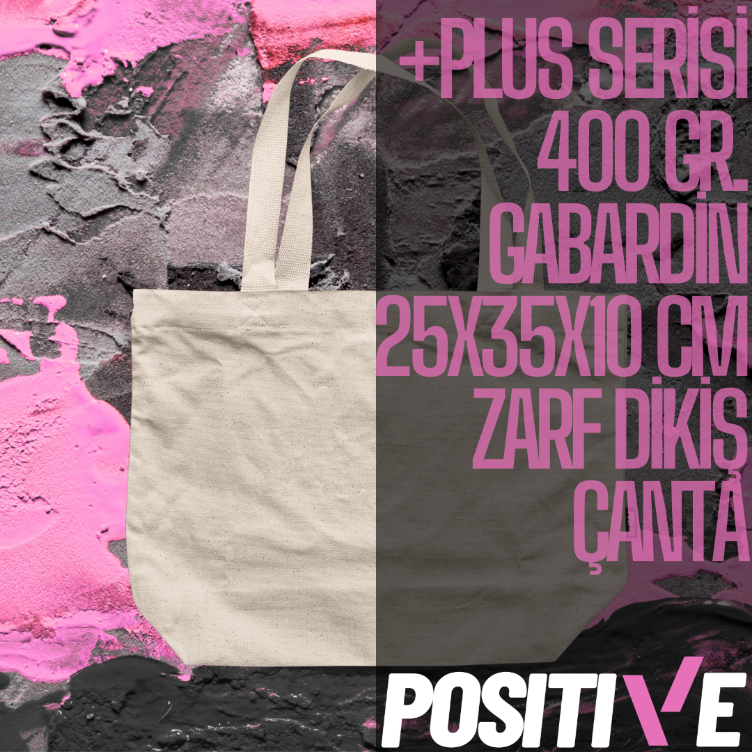 +PLUS SERİSİ 400 GR. GABARDİN 25x35x10 CM ZARF DİKİŞ ÇANTA